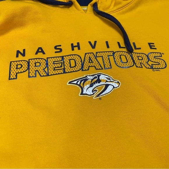 Fanatics NHL Nashville Predators Hockey Yellow Blue Hoodie Sweatshirt Size 2XL - Picture 6 of 6